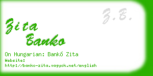 zita banko business card