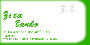 zita banko business card